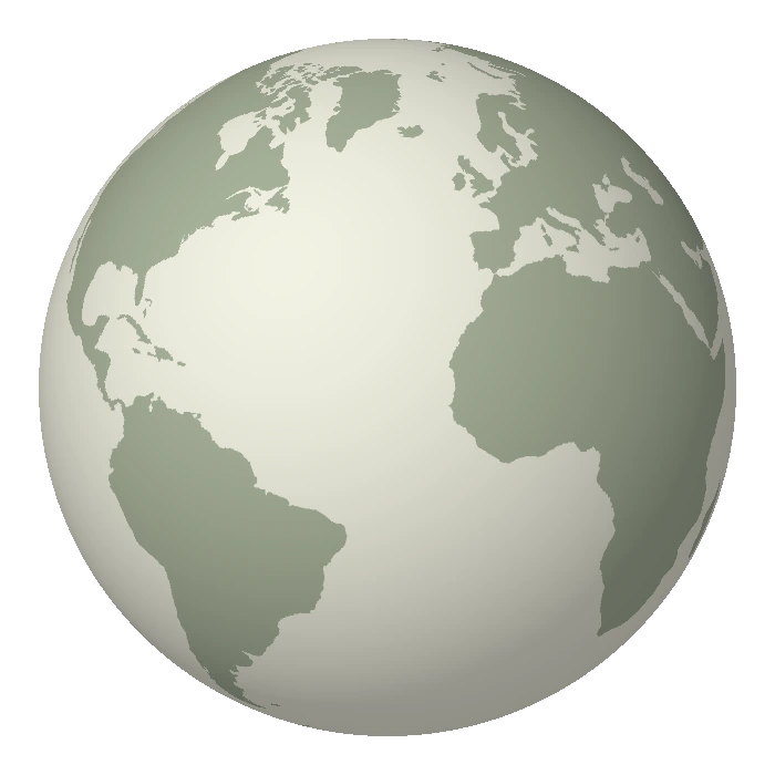Representación del globo terrestre con África, Europa y América